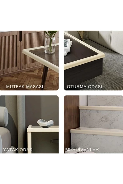 9,2 m Kenar Koruma ve 8 Adet Köşe Koruyucu ve 3 m Bant Esnek Yumuşak Darbe Engelleyici - 10