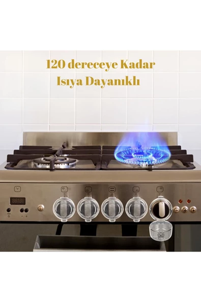 2 Adet Iz Bırakmaz Montajsız Ocak Ve Fırın Gaz Düğmesi Kapatıcı Güvenlik Kapağı Bebek Güvenlik - 2