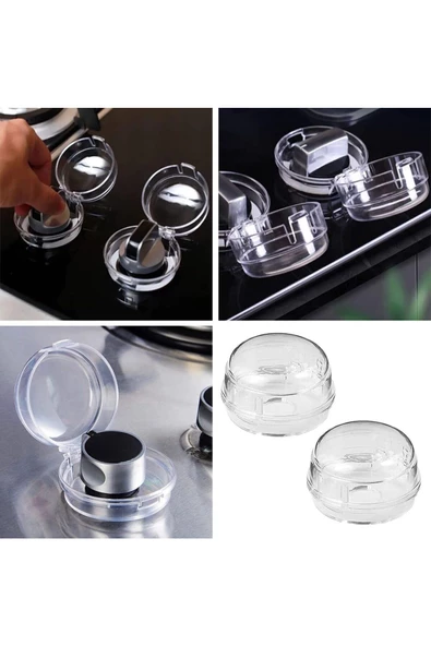 2 Adet Iz Bırakmaz Montajsız Ocak Ve Fırın Gaz Düğmesi Kapatıcı Güvenlik Kapağı Bebek Güvenlik - 2