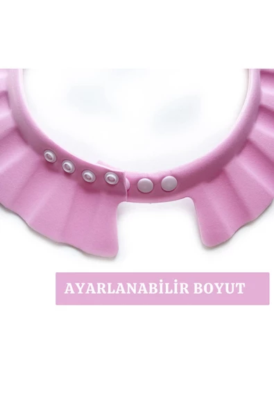 0-6 Yaş Ayarlanabilir Bebek Duş Başlığı, Bebek Güneş Şapkası Göz, Ağız Ve Kulaklara Su Kaçmasını - 2