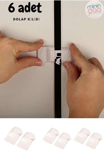 6 Adet Sürgülü Dolap Kilidi Ve Sürgülü Kapı Kilidi 3m Marka Bant Deprem Güvenlik Bebek Güvenlik
