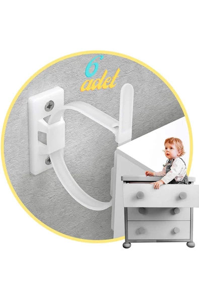 6 Adet Kolay Montaj Mobilya Dolap Raf Mobilya Sabitleyici Seti Bebek Mobilya Koruma Deprem Güvenlik - 3