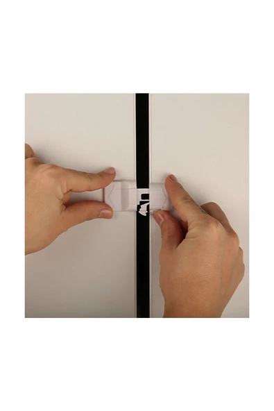 6 Adet Sürgülü Dolap Kilidi Ve Sürgülü Kapı Kilidi 3m Marka Bant Deprem Güvenlik Bebek Güvenlik - 4