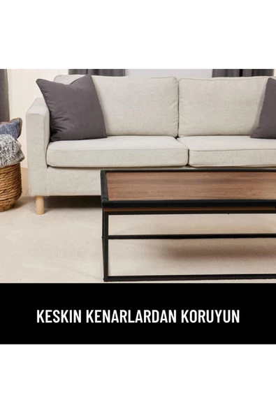 4,6 Metre 4 Adet Köşe Koruma Köşe Kenar Koruma 3m Bant Yumuşak Darbe Koruma Mürdüm Bebek Güvenlik - 7