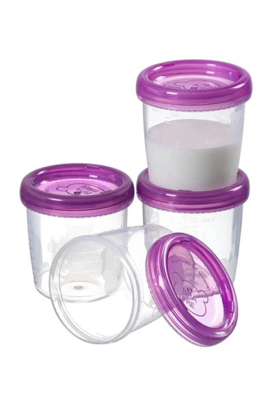 4‘lü 180 ml Anne Bebek Süt Ve Mama Bebek Organik Besin Ölçekli Sızdırmaz Kapaklı Saklama Kabı - 2