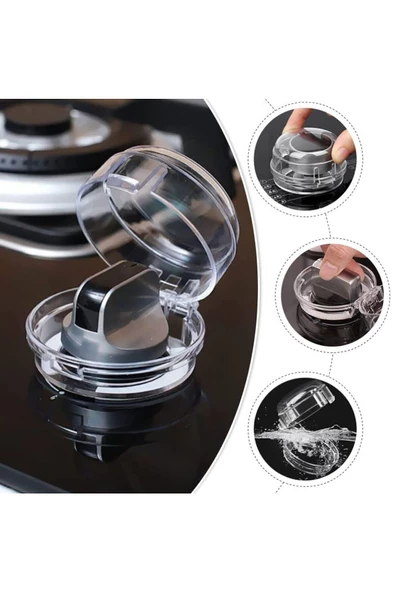 2 Adet Iz Bırakmaz Montajsız Ocak Ve Fırın Gaz Düğmesi Kapatıcı Güvenlik Kapağı Bebek Güvenlik - 3