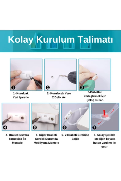 12 Adet Kolay Montaj Deprem Güvenlik Mobilya Dolap Düşme Engelleme Mobilya Sabitleme Bebek Güvenlik - 3