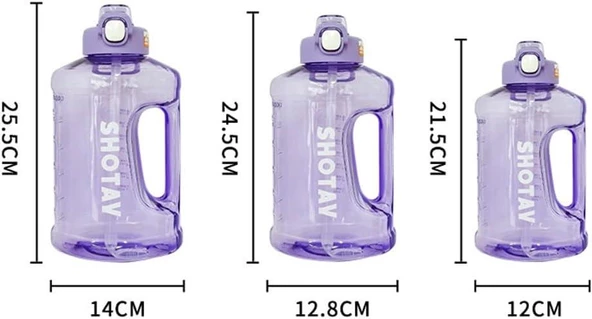 Shotay Carboy Su Matarası Tritan Mor1500Ml - 8