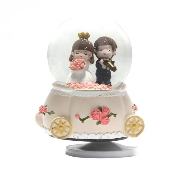 Faytonda Serenat Orta Boy Dönen Gövdeli Kurmalı Kar Küresi