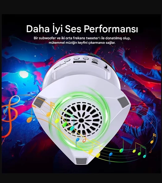 Göz kamaştırıcı LED RGB Sihirli Top Bluetooth Hoparlör Partisi  Disco House Club İçin Dönen Lamba - 4