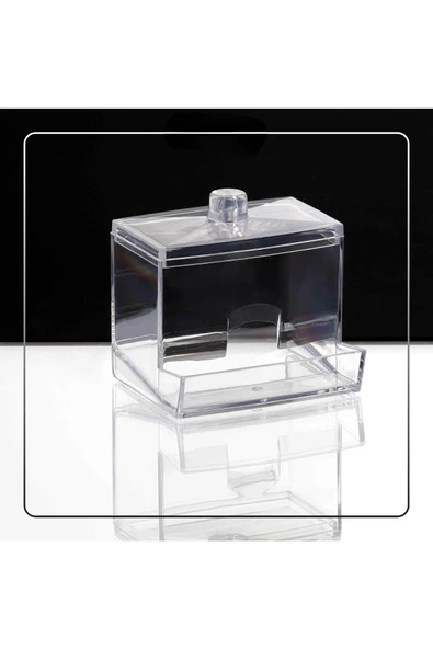 Özel Tasarım Kapaklı Kristal Pamuklu Çubuk Organizer Kulak Çubuğu - 2