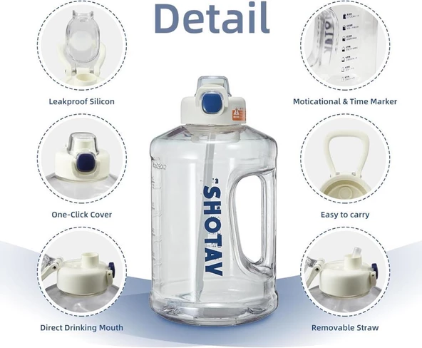 Shotay Carboy Su Matarası Tritan Mor1500Ml - 10