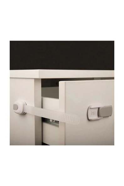 A Kalite 2 Adet iz Bırakmaz Yapışkanlı Ayarlanabilir Boyut  Dolap Ve Kapı Kilidi Bebek Güvenlik - 8