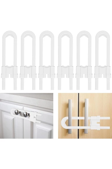 Montajsız 2 Adet Raylı Dolap Kilidi Çocuk Bebek Güvenliği Emniyet Kilidi Çocuk Bebek Güvenlik - 8