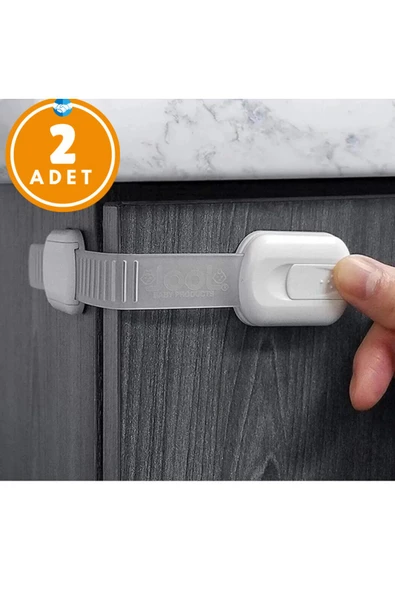A Kalite 2 Adet iz Bırakmaz Yapışkanlı Ayarlanabilir Boyut  Dolap Ve Kapı Kilidi Bebek Güvenlik