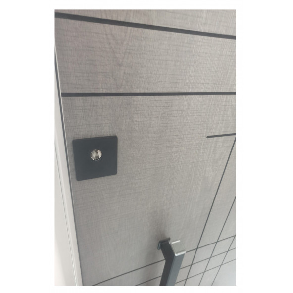TEZ-1532B Statik Beyaz Renk Kasalı Rustik Çizgili Düz Model Çelik Kapı, Daire Kapısı, Villa Kapısı - 4