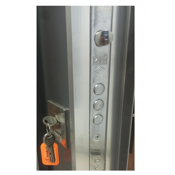 TEZ-1532B Statik Beyaz Renk Kasalı Rustik Çizgili Düz Model Çelik Kapı, Daire Kapısı, Villa Kapısı - 5