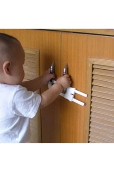 Çocuk Bebek Güvenlik Emniyet Seti Priz Kapak 12 Dolap Kilit 2 Esnek Kilit 2 Adet Çekmece Kilidi - 4