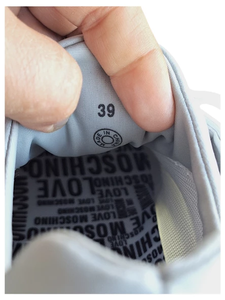 LOVE MOSCHINO JA15845G0GIO510A BEYAZ-GRİ BAĞCIKLI DERİ SPOR AYAKKABI - 7
