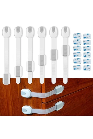 (4'LÜ PAKET)buzdolabı, Dolaplar, Çekmeceler, Tuvalet, 3m Yapışkan Hediyeli Bebek Emniyet Kilitleri - 5