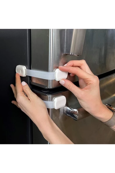 (4'LÜ PAKET)buzdolabı, Dolaplar, Çekmeceler, Tuvalet, 3m Yapışkan Hediyeli Bebek Emniyet Kilitleri - 4