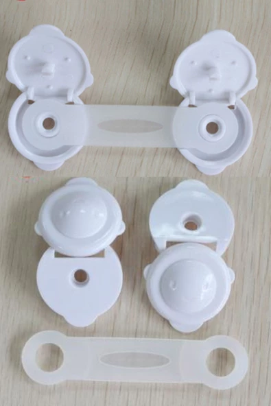 8'li Kolay Montajlı Dolap Kilidi Özel Tasarım Iz Bırakmaz Bantlı Çocuk Bebek Güvenlik Emniyet Seti - 3