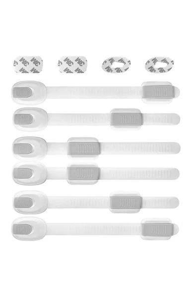 (4'LÜ PAKET)buzdolabı, Dolaplar, Çekmeceler, Tuvalet, 3m Yapışkan Hediyeli Bebek Emniyet Kilitleri - 3