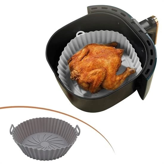 Renkli Isıya Dayanıklı Yıkanılabilir Silikon Fırın Ve Airfryer Yuvarlak Pişirme Matı 20 Cm (4694)