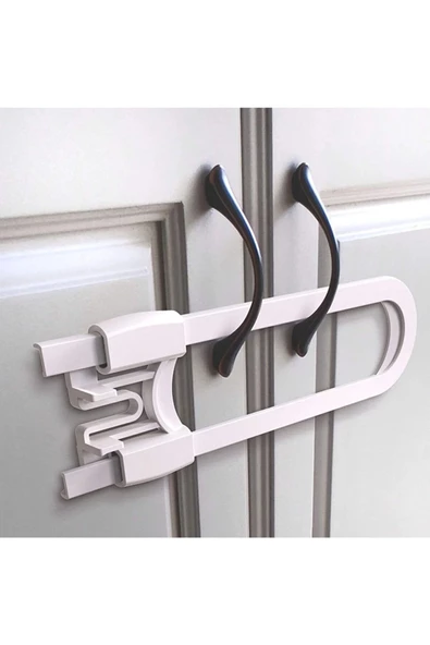 4 Adet Raylı Dolap Kilidi Çocuk Bebek Güvenliği Emniyet Kilidi Çocuk Bebek Güvenlik Emniyet Seti - 3