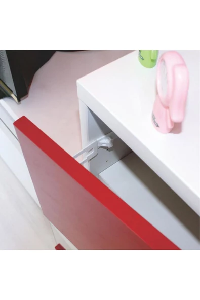 2 Adet Kolay Kullanım Beyaz Renk Gizli Dolap Içi Ve Çekmece Kilit (EV OFİS İŞ YERİ ÇOCUK ODASI) - 8