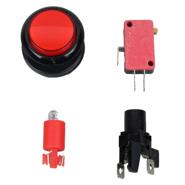 ATARİ BUTONU 12V LEDLİ KAFA ÇAPI 24MM DELİK ÇAPI 24MM IC-180J-1 (4694)