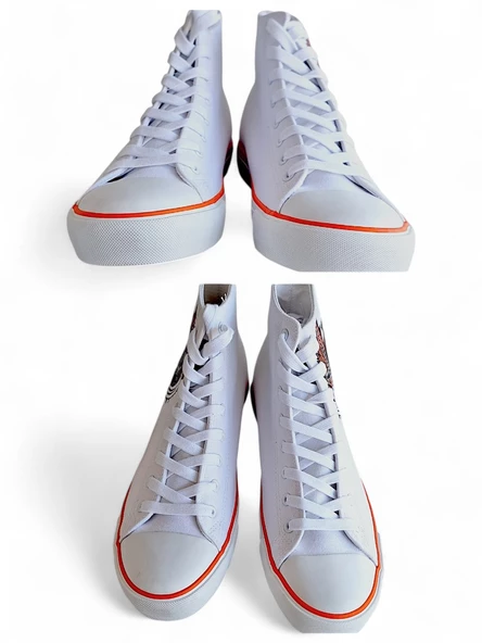 HARLEY DAVIDSON PISTBURGHH UNİSEX KADIN /ERKEK Beyaz Bağcıklı Sneaker - 4