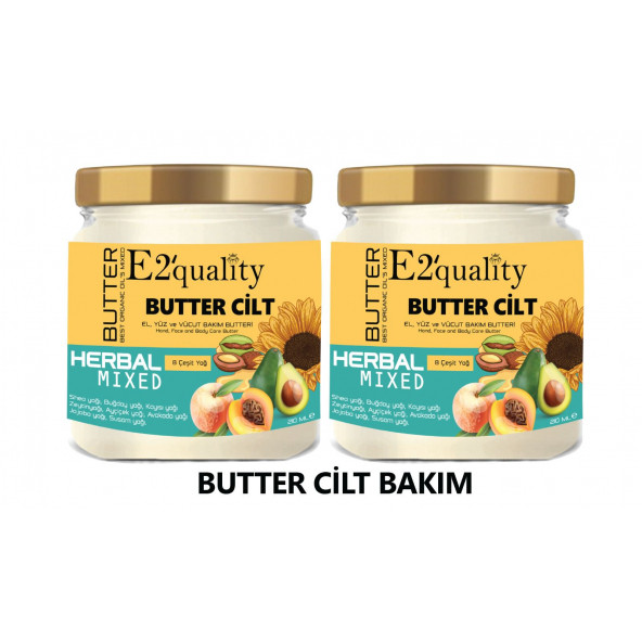 E2'quality Butter Cilt Bakım Yağı İkili Paket 210 ml x 2 adet