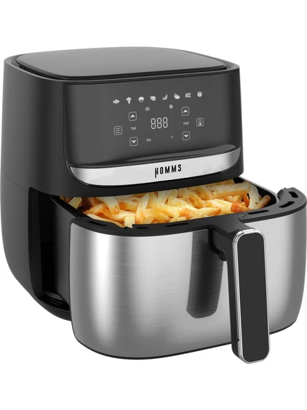 Homms H20 1700 Watt Xl Dijital Dokunmatik 8 Ön Programlı Airfryer Yağsız Kızartma Sıcak Hava Fritöz - 3