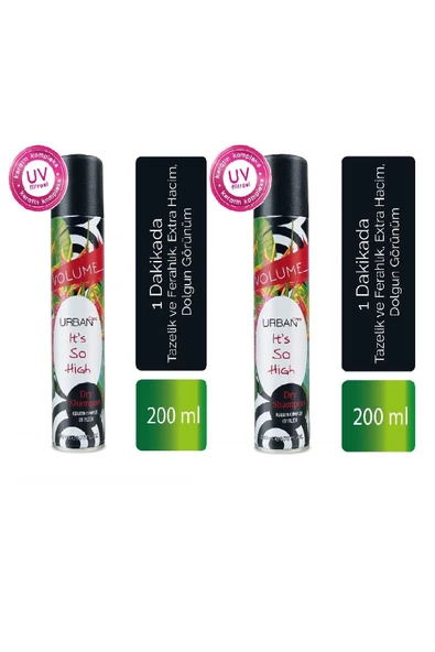 Tazelik Ferahlık Sağlayan Hacimli Görünüm Ve Dolgunluk Veren Kuru Şampuan 200 Ml X2 Adet
