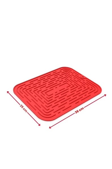 Bulaşık Kurutma Matı, Bulaşıklık - Su Toplamaz Silikon Bulaşık Altlığı Orta Boy 36x25 cm - 3