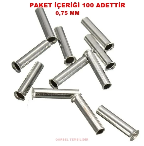 GWEST İzolesiz Kablo Yüksüğü 0,75mm e 10mm (100 Li Pk.)