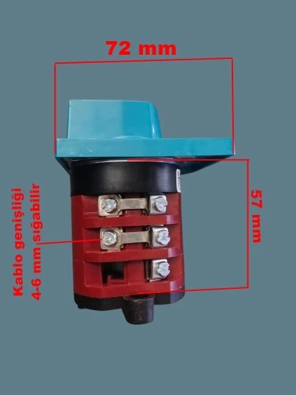 METOP 3x25A Üç Fazlı Trifaze Enversör Yön Değiştirici Pako Şalter(1-0-2 sağ - Sol) - 4