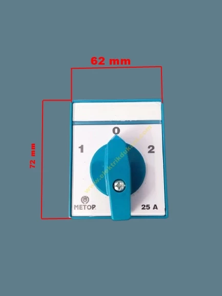METOP 3x25A Üç Fazlı Trifaze Enversör Yön Değiştirici Pako Şalter(1-0-2 sağ - Sol) - 2