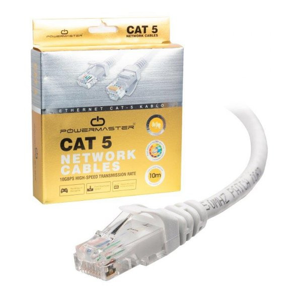 Powermaster CAT5 İnternet Kablosu Modem Ağ Kablo 10 Metre