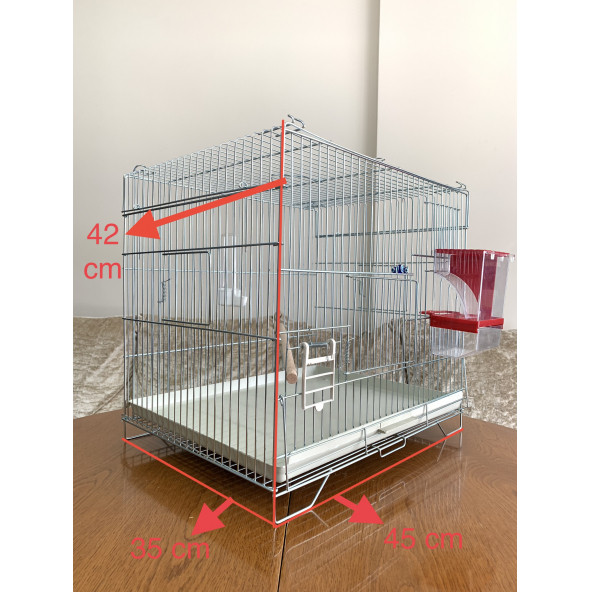 Muhabbet Kuşu Üretim Kafesi ( Akıllı yemlik, suluk, ahşap tünek dahil ) kampanya kalın telli