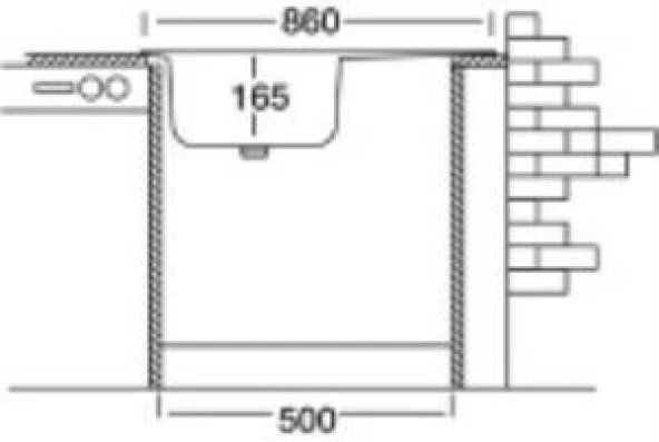 Paslanmaz Evye Klasik - 43,5*86cm - 3