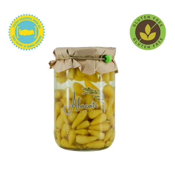 Alaçatı Naturel Doğal Antalya Biberi Turşusu 660cc Süzme 300 g e