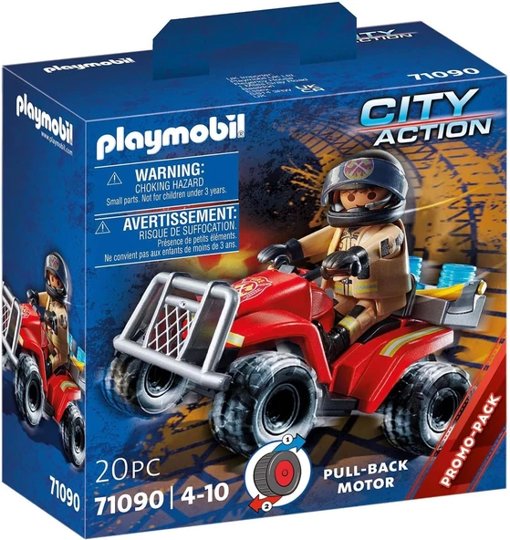 Playmobil City Action 71090 Yangın için Dörtçeker Arazi Aracı Geri Çekilebilir Motorlu, eğlenceli yaratıcı rol yapma oyu