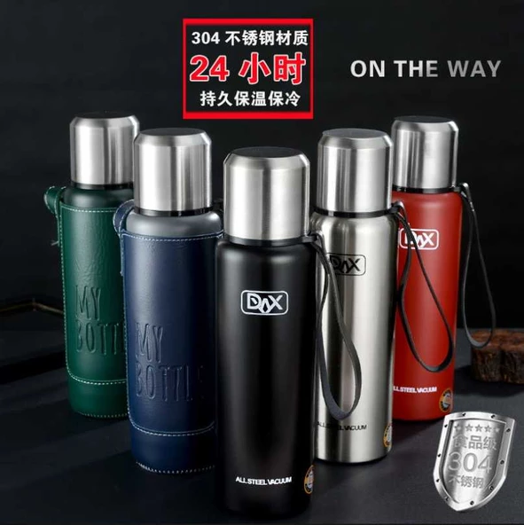 Kapris Çift Katlı Paslanmaz Çelik Termos 750ML Yeşil Kap-295 - 4
