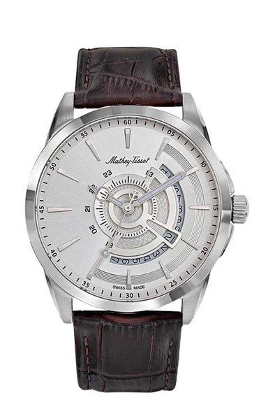 Mathey Tissot H711AS Swiss Made 5 ATM Suya Dayanıklı Deri Kordonlu Quartz Kahverengi Erkek Kol Saati