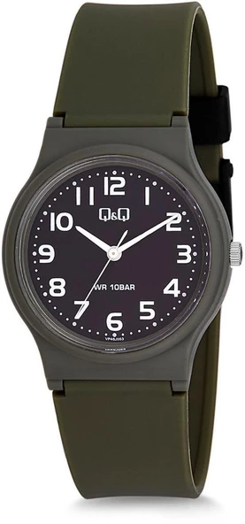 QQ VP46J053Y Plastik Kordon 10 Bar Su Geçirmezlik Yeşil Unisex Kol Saati