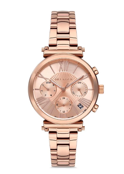 Dice Kayek DK.1.AG1183.03 Fonksiyonlar Aktif Kordon Çelik Kasa 5 ATM Suya Dayanıklı Rose Gold Kadın Kol Saati