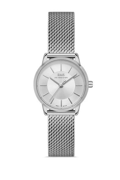 Rms Zeitmeister RMS.1.AG1475.01 Hasır Kordon Kristal Cam 5 ATM Suya Dayanıklı Metalik Renk Kadın Kol Saati