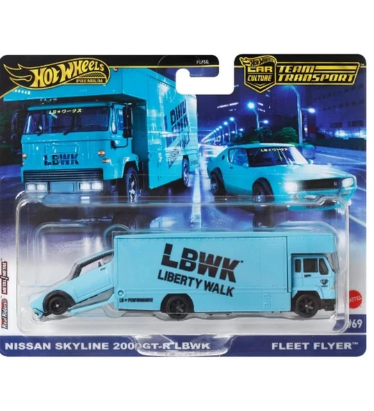 Hot Wheels Premium HRV45 Team Transport Nissan Skyline 2000 GT-R LBWK / Fleet Flyer  (#69)